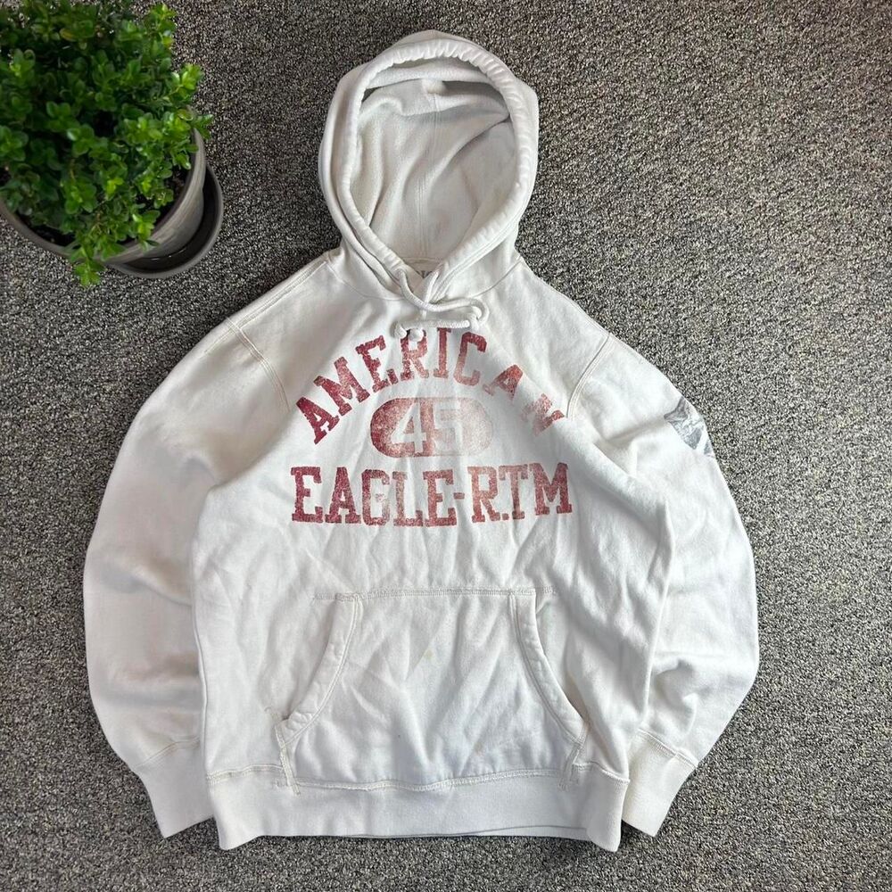 American-eagle-outfitters Men's White and Cream Hoodie